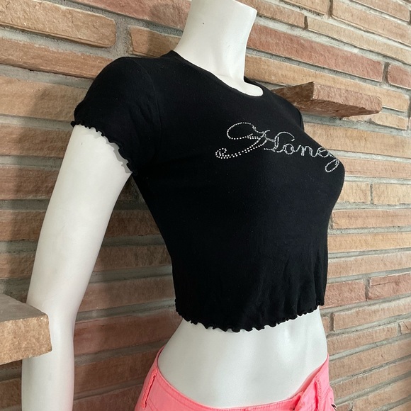 Soft Stretchy Sequined Crop Top - Picture 1 of 7